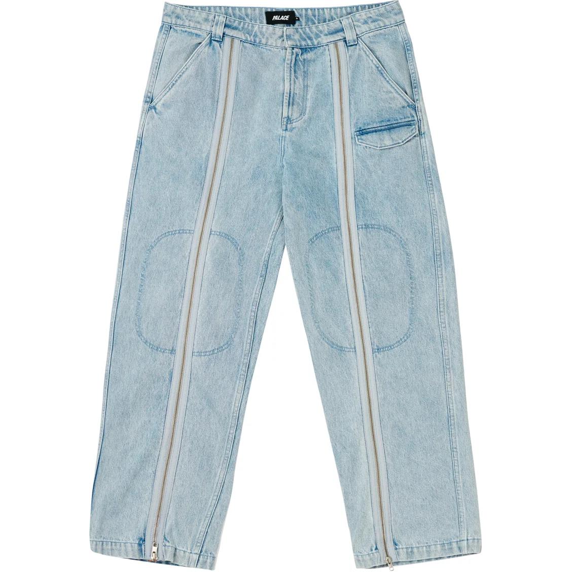 Lookbook PALACE FW24 拉链飞行标志多口袋牛仔裤 男女款 - 蓝色 P27T002