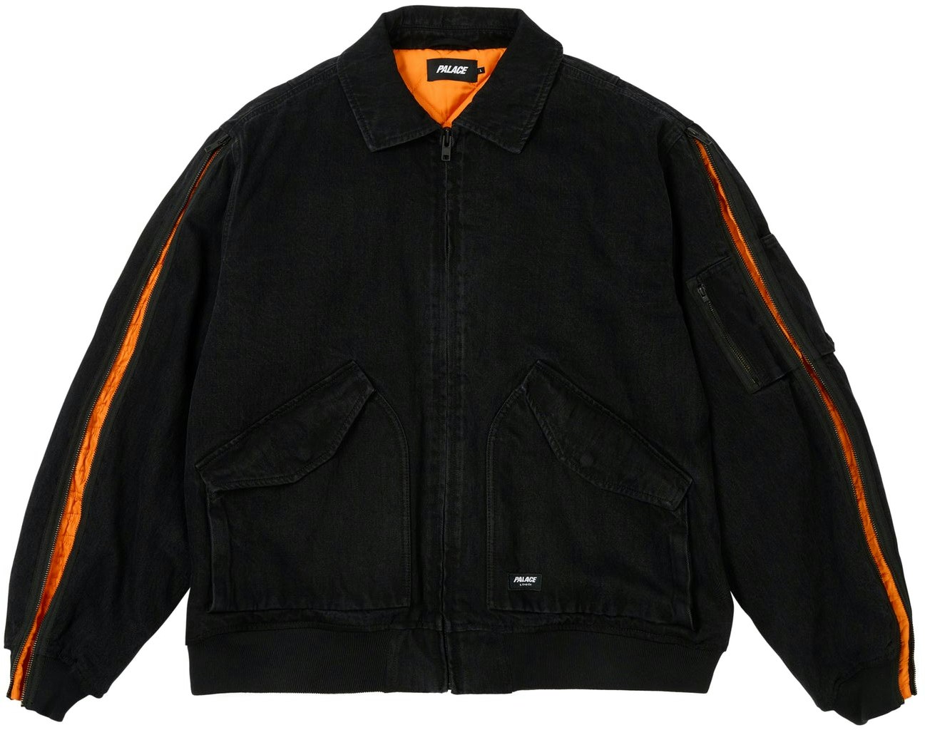 palace-fw-24-zipped-ma-1-bomber-jacket-black-unisex-multi-pocket-logo-design-p27-jk-040