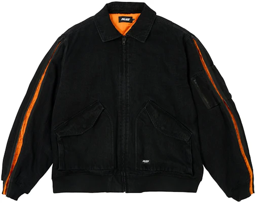 Palace FW24 黑色拉鍊MA-1飛行夾克 – 男女多口袋標誌設計 P27JK040 Buy Palace FW24 黑色拉鍊MA-1飛行夾克 – 男女多口袋標誌設計 P27JK040