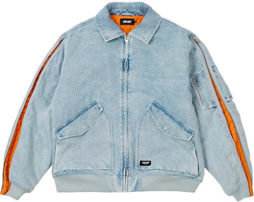 팔라스 FW24 지퍼 MA-1 봄버자켓 멀티포켓 데님 블루 자수 유니섹스. P27JK006 Order 팔라스 FW24 지퍼 MA-1 봄버자켓 멀티포켓 데님 블루 자수 유니섹스. P27JK006