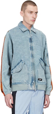 팔라스 FW24 지퍼 MA-1 봄버자켓 멀티포켓 데님 블루 자수 유니섹스. P27JK006 Shop 팔라스 FW24 지퍼 MA-1 봄버자켓 멀티포켓 데님 블루 자수 유니섹스. P27JK006