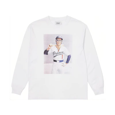 Palace Graphic Crewneck Pullover Sweatshirt White Long Sleeve P21LS050