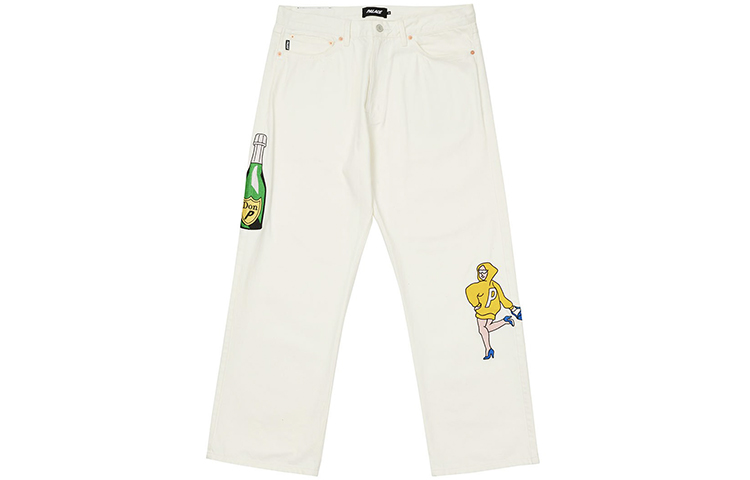 PALACE Handbag Baggies White Straight-Leg Jeans Unisex P20D026
