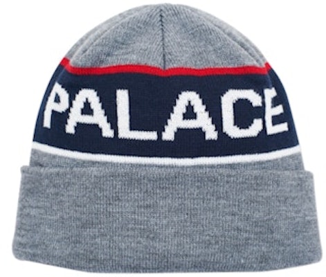 Palace Handle Beanie Grey Marl/Navy/White/Red Buy Palace Handle Beanie Grey Marl/Navy/White/Red