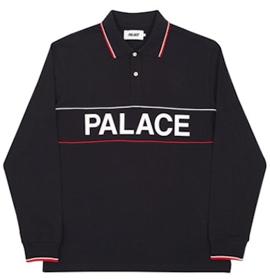 Palace Handle Longsleeve Polo Black Buy Palace Handle Longsleeve Polo Black