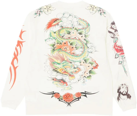 Palace 墨白色長袖圓領中性衛衣 中式設計 P19ES053 Lookbook Palace 墨白色長袖圓領中性衛衣 中式設計 P19ES053