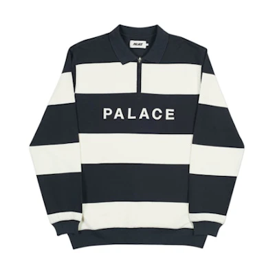 Palace J Stripe Crew Black/White