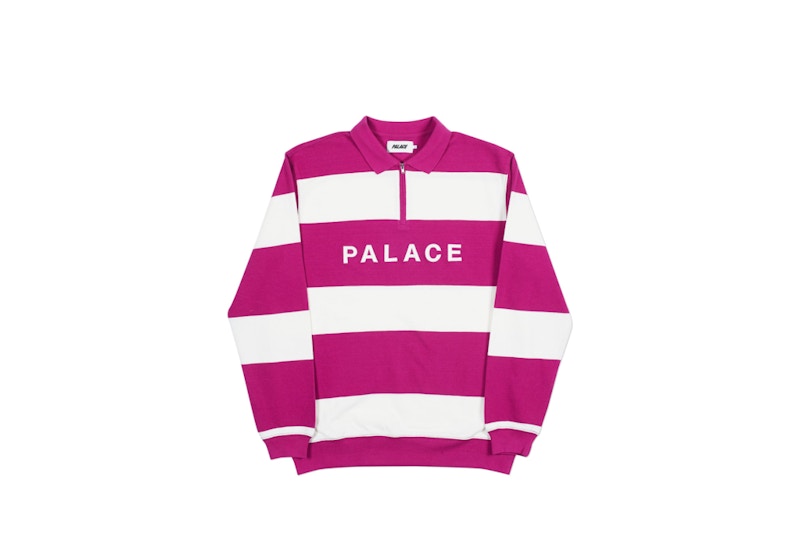 Palace J Stripe Crew Pink/White