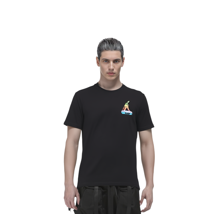 Cheap Camiseta Negra Unisex PALACE Jobsworth con Estampado Creativo de Manzana. P16TS048