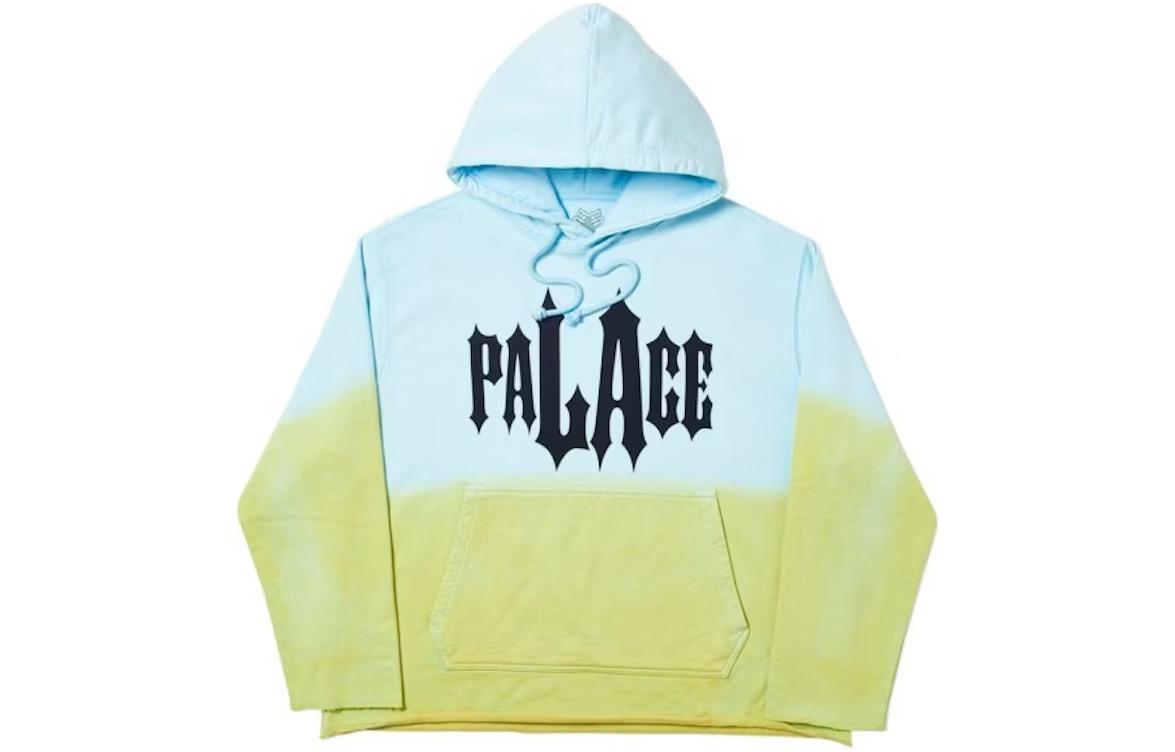 Order Palace LA染色字母印花拼色連帽衫 男女款 藍綠配色 P16HD060
