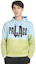Lookbook Palace LA染色字母印花拼色連帽衫 男女款 藍綠配色 P16HD060