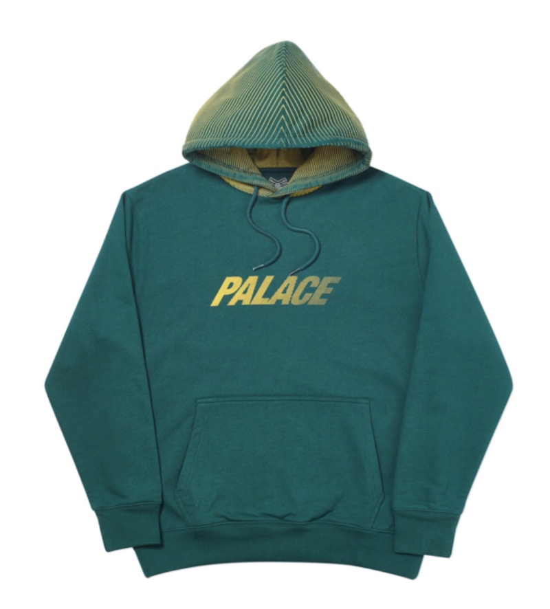 Palace Laser Lines Hood Dark Green