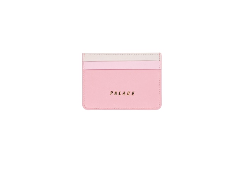 Palace Leather Card Holder Pink