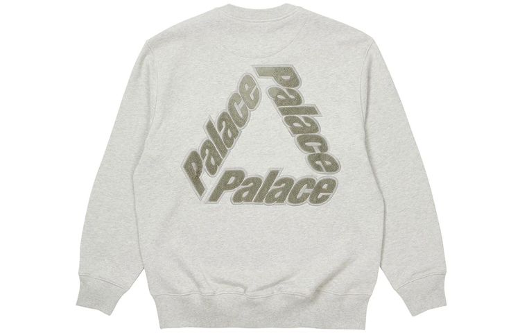 Palace Letter Logo Crewneck Pullover Sweatshirt Unisex Grey P20CS007