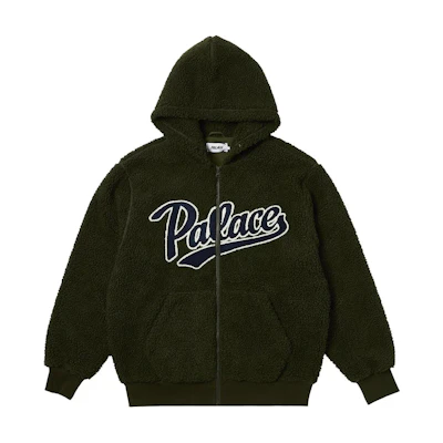 PALACE Letter Logo Green Hoodie Jacket Unisex Long Sleeve P25CS091