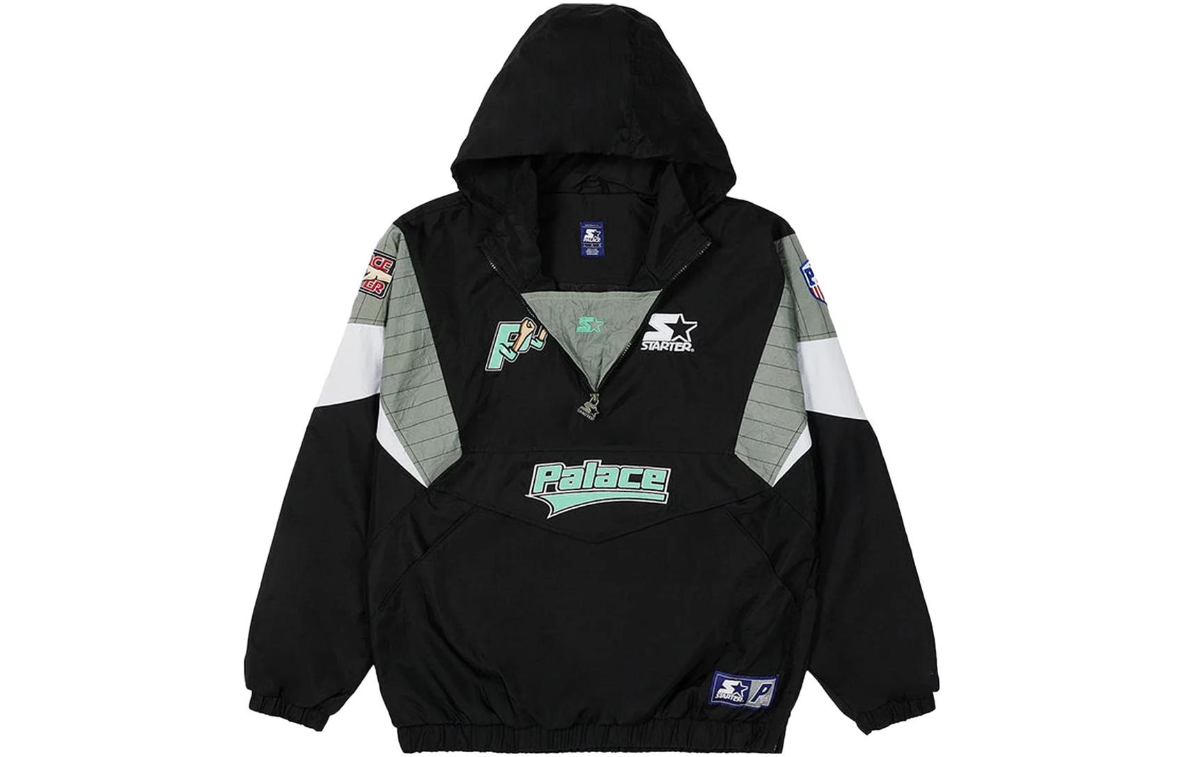 PALACE Letter Logo Print Black Hoodie Jacket  Long Sleeve P22STAJK001