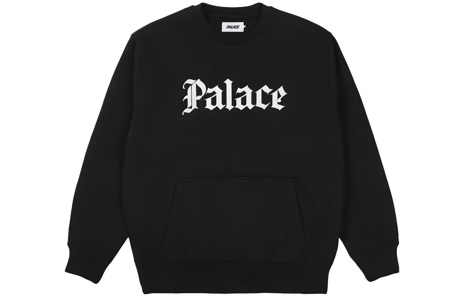 Palace Letter Logo Print Crewneck Loose Fit Sweatshirt Black P23CW058