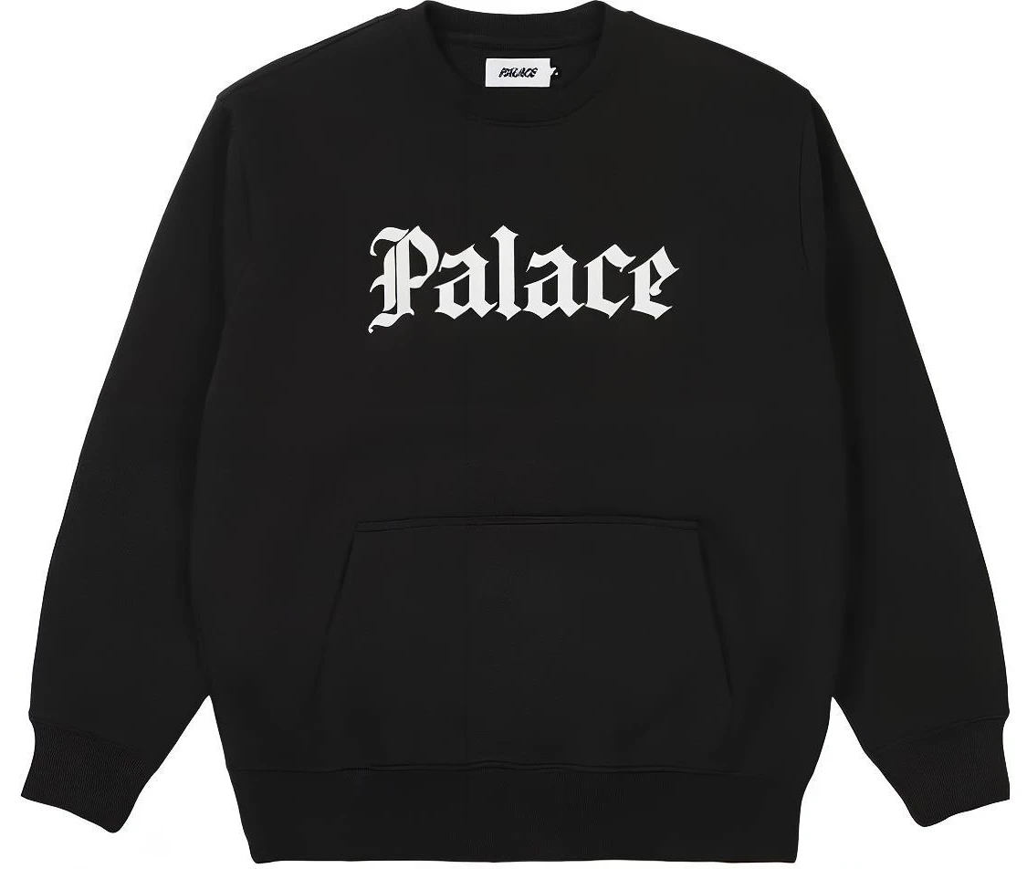 palace-letter-logo-print-crewneck-loose-fit-sweatshirt-black-p23-cw-058