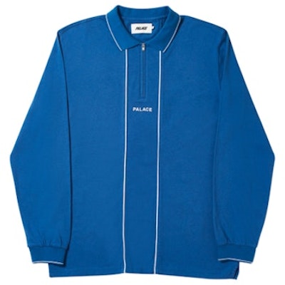 Palace Liner Longsleeve Polo Blue Buy Palace Liner Longsleeve Polo Blue