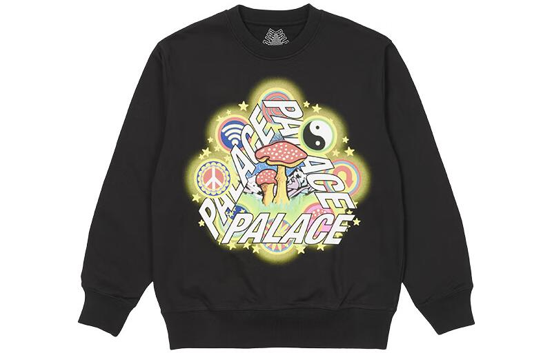 Palace Logo Graphic Sweatshirt Unisex Black P23CW033