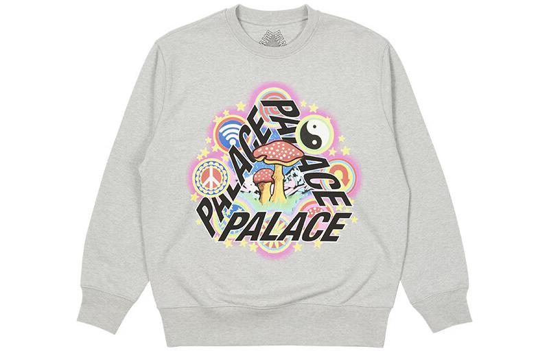 Palace Logo Print Pullover Crewneck Sweatshirt Unisex Grey P23CW035