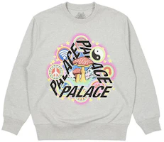 Palace Logo Print Pullover Crewneck Sweatshirt Unisex Grey P23CW035 Palace Logo Print Pullover Crewneck Sweatshirt Unisex Grey P23CW035