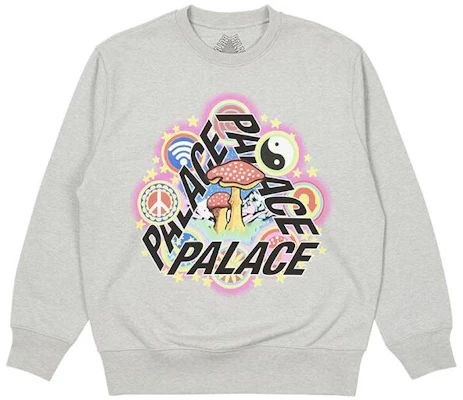 Palace Logo Baju Sweater Crewneck Unisex Kelabu P23CW035 Buy Palace Logo Baju Sweater Crewneck Unisex Kelabu P23CW035