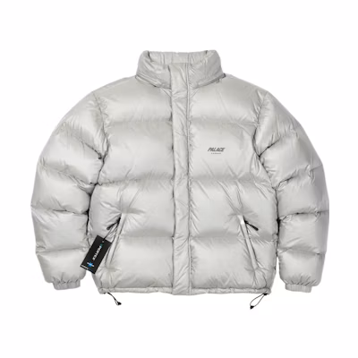 PALACE London Puffa Silver Grey Logo Winter Down Jacket . P22JK060