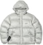 Shop PALACE London Puffa Silver Grey Logo Winter Down Jacket . P22JK060