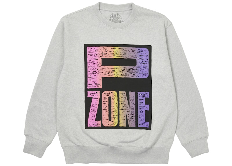 Buy PALACE M-ZONE MUTANT P-ZONE FADE CREW GREY MARL