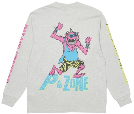 PALACE M-ZONE MUTANT STOMP LONGSLEEVE GREY MARL Order PALACE M-ZONE MUTANT STOMP LONGSLEEVE GREY MARL