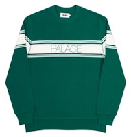 Palace Marina Stripe Pique Crew White/Green Palace Marina Stripe Pique Crew White/Green