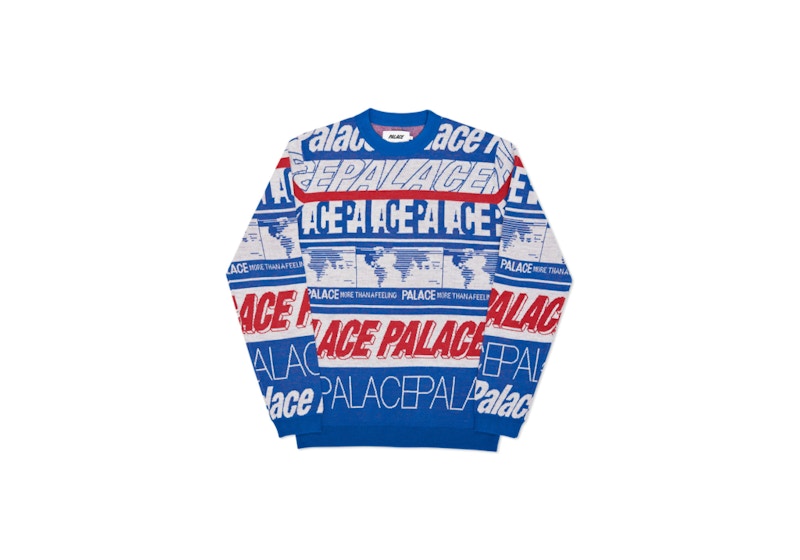 Palace Multi Font Knit Blue