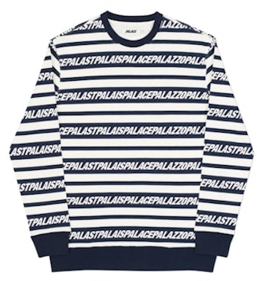 Palace Multi Lingual Crew Navy/White Buy Palace Multi Lingual Crew Navy/White