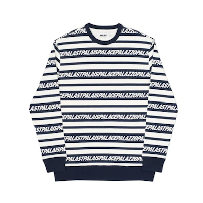 Palace Multi Lingual Crew Navy/White