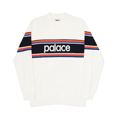 Palace Multi Stripe Knit White