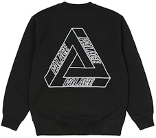 PALACE Outliner Designer Crew Black Triangle Print Sweatshirt Unisex Black. P20CS140 PALACE Outliner Designer Crew Black Triangle Print Sweatshirt Unisex Black. P20CS140