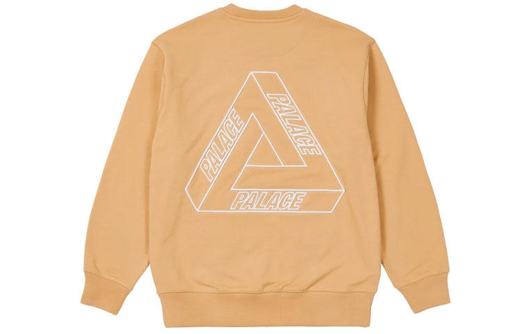 Palace Outliner Designer Crewneck Sweatshirt Yellow Unisex Triangle Logo P20CS144