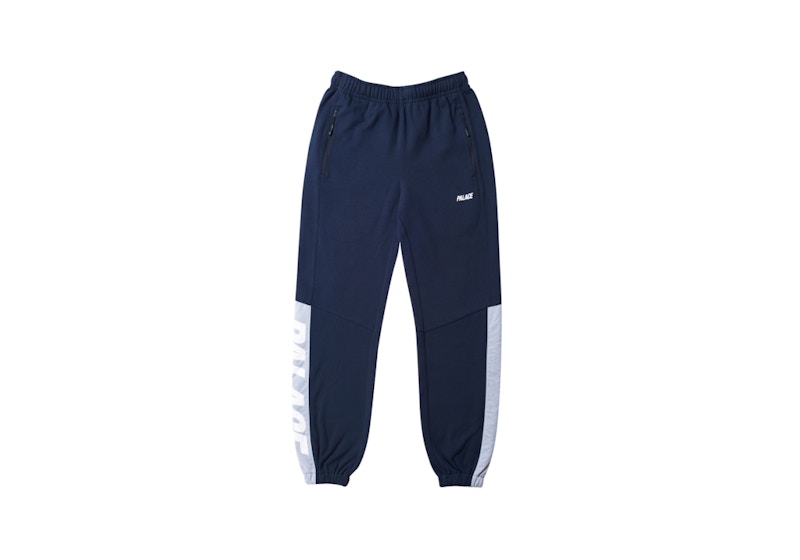 Buy Palace 叠层海军蓝/白色运动裤