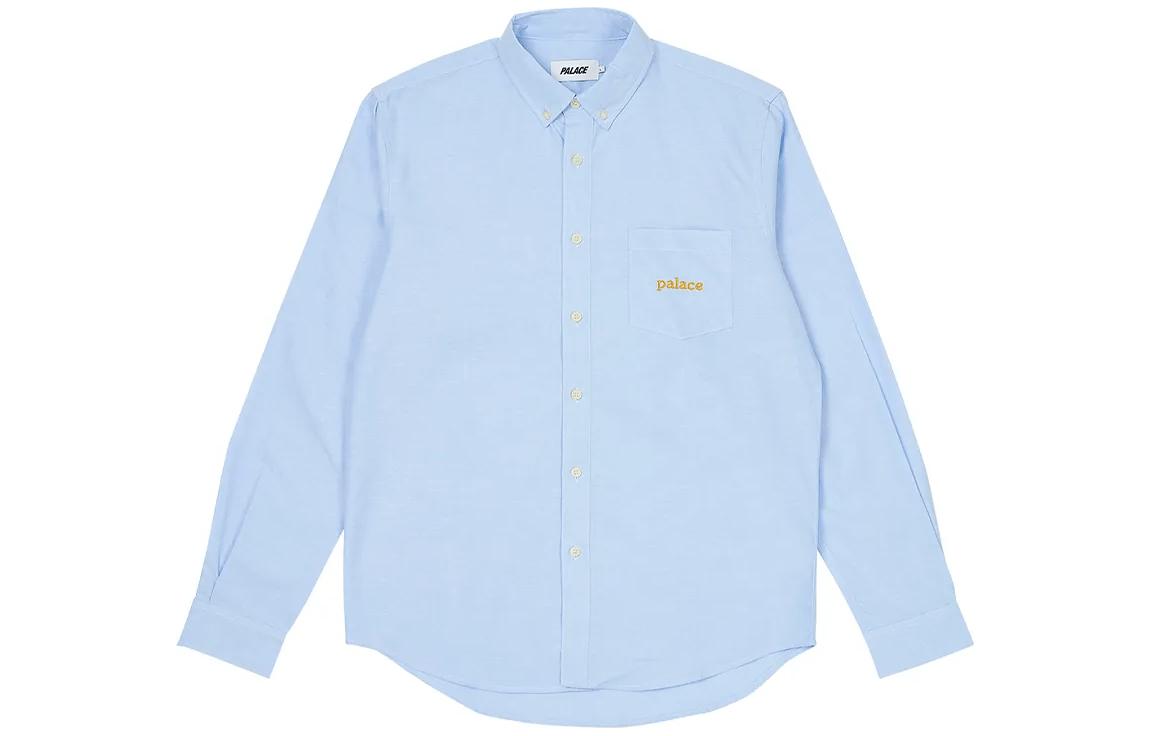 PALACE Oxford Shirt Light Blue Long Sleeve Unisex with Embroidered Logo. P24SHT028