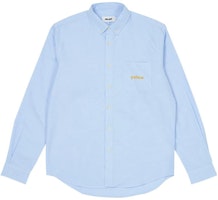 PALACE Oxford Shirt Light Blue Long Sleeve Unisex with Embroidered Logo. P24SHT028 PALACE Oxford Shirt Light Blue Long Sleeve Unisex with Embroidered Logo. P24SHT028