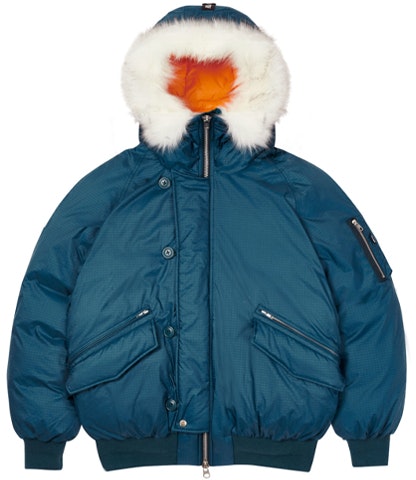 palace-p-2-b-short-down-jacket-detachable-fur-hood-unisex-blue-winter-coat-p19-jk-042