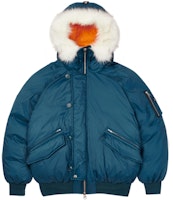 PALACE P-2B Short Down Jacket Detachable Fur Hood Unisex Blue Winter Coat P19JK042 PALACE P-2B Short Down Jacket Detachable Fur Hood Unisex Blue Winter Coat P19JK042