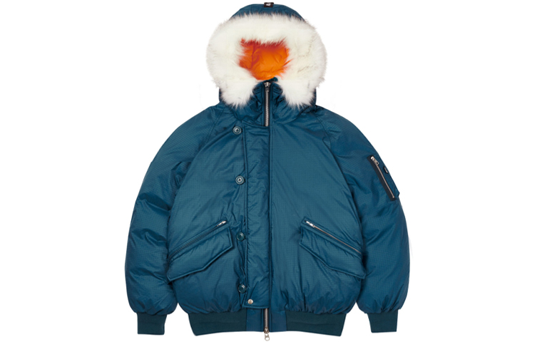 Order PALACE P-2B 短款羽绒服 可拆卸毛领 男女通用 蓝色冬季外套 P19JK042