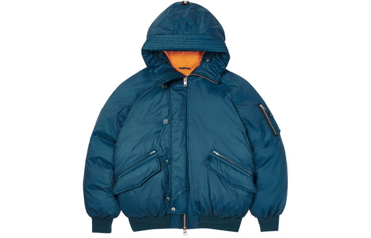 Shop PALACE P-2B 短款羽绒服 可拆卸毛领 男女通用 蓝色冬季外套 P19JK042