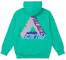PALACE P-3D Hoodie Aqua FW21 Green Letter Print Unisex Pullover. P21HD024 PALACE P-3D Hoodie Aqua FW21 Green Letter Print Unisex Pullover. P21HD024
