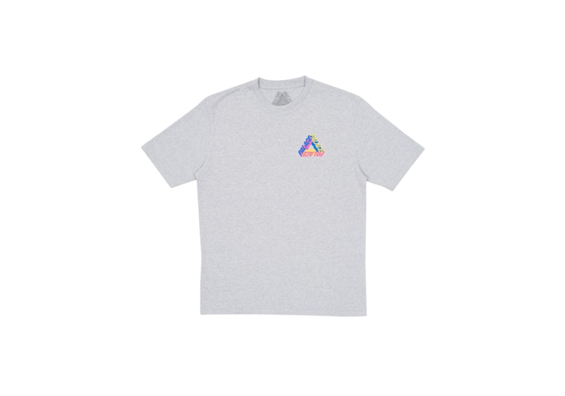 Palace P-3D T-Shirt (Summer 2017) Grey Marl/Blue/Yellow/Pink