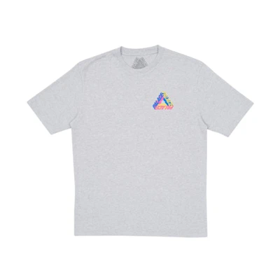 Palace P-3D T-Shirt (Summer 2017) Grey Marl/Blue/Yellow/Pink