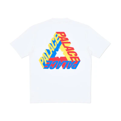PALACE P-3D White T-Shirt Unisex Casual Short Sleeve Tee P12TS030