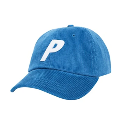 Palace P 6-Panel Cord Blue/White